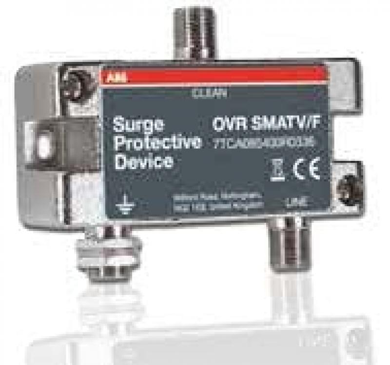 ABB OVR TV/F Überspannungsableiter 6,4 V, 300 mA, 5-860 MHz, 0,3 db Antenne, F-Buchse