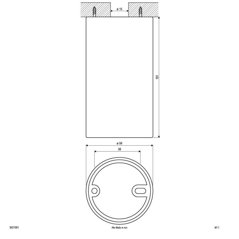 EVN Minimalistischer Decken-Deckenstrahler für GU10 Leuchtmittel rund weiß IP20