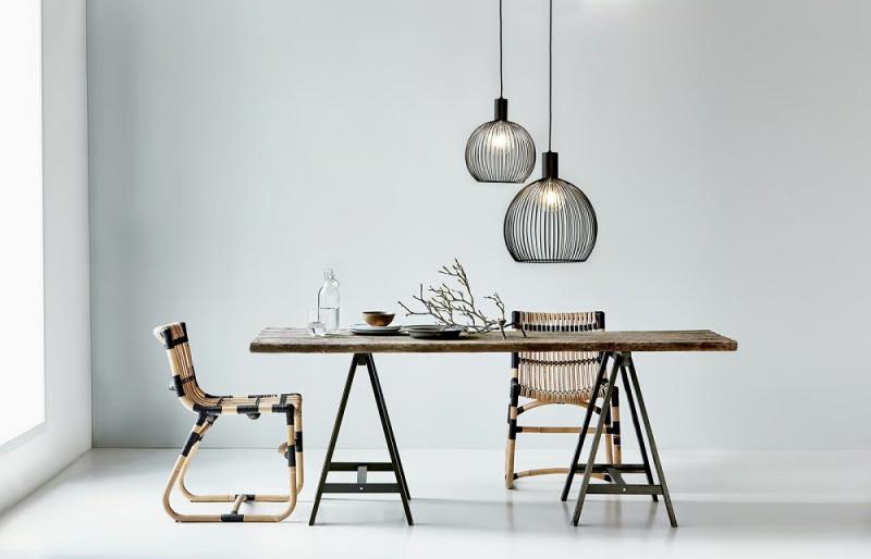 Danish Design DFTP Aver Metalldraht Pendelleuchte Schwarz ø50cm