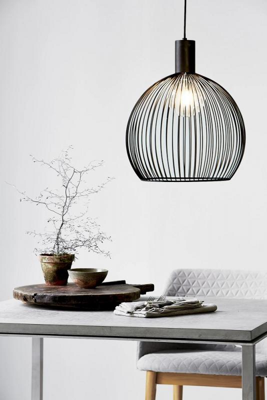 Danish Design DFTP Aver Metalldraht Pendelleuchte Schwarz ø50cm