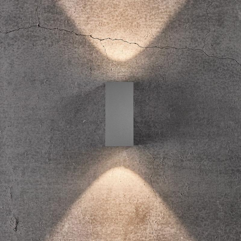 Nordlux Asbol Kubi Innen- und Außenwandleuchte eckig in grau inkl. warmweißer LED