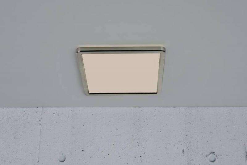 Eckige Flache LED-Deckenleuchte schaltbar nickel