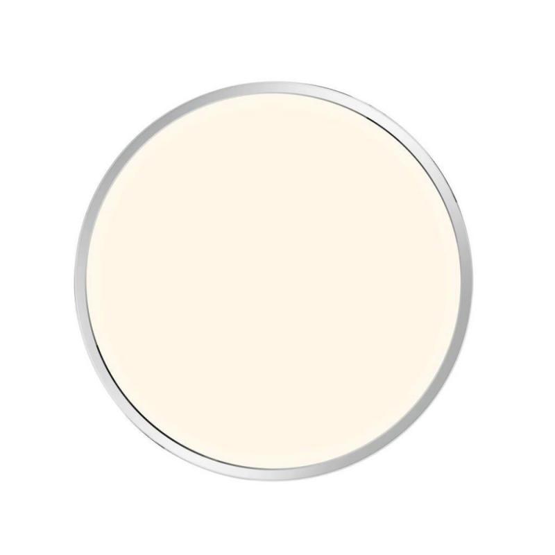 Runde flache Deckenleuchte für innen und aussen spritzwassergeschützt 42cm Chrom IP54 von NL