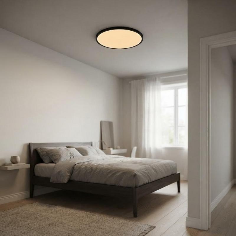 Nordlux Oja 60 28W 3200lm 2700K Warmweiß Ra80 120° 3-Step Moodmaker Deckenleuchte Schwarz