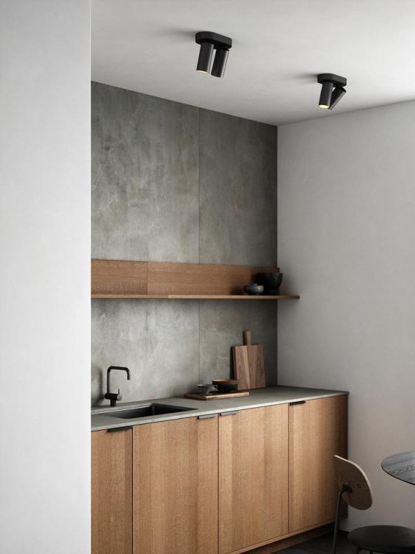 DFTP Schwenkbarer 2-flammiger Mimi Deckenstrahler Schwarz