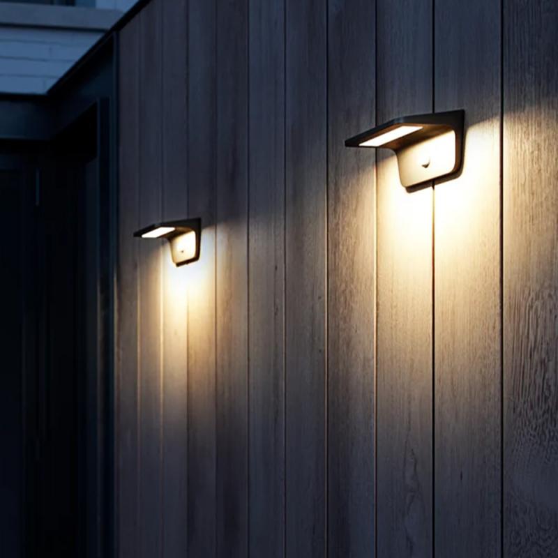 Nordlux Agena Solar Wandleuchte Schwarz mit Bewegungssensor