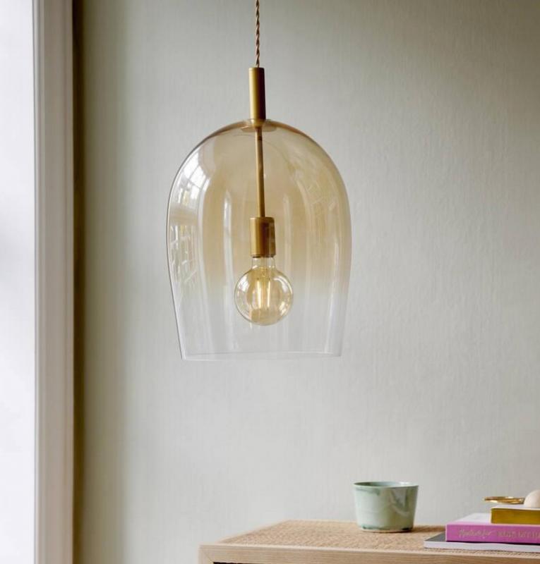 Nordlux Uma 30 Pendelleuchte Bernstein mit mundgeblasenem Glasschirm