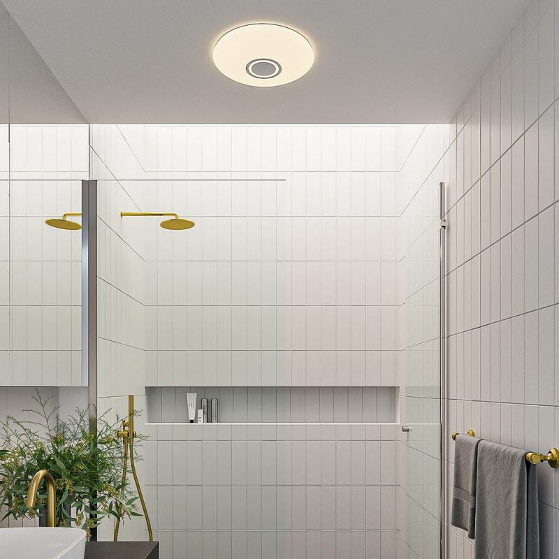 Nordlux schlichte Djay Smart Weiß dimmbar Strahlwasser geschützt