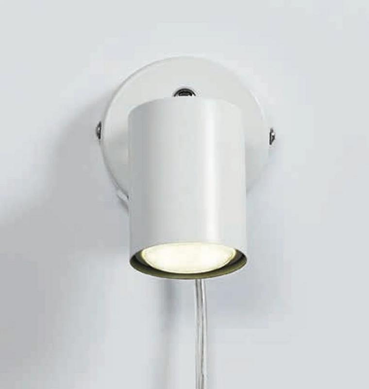 Weißer LED-Strahler Explore mit zylindrischem Metallschirm