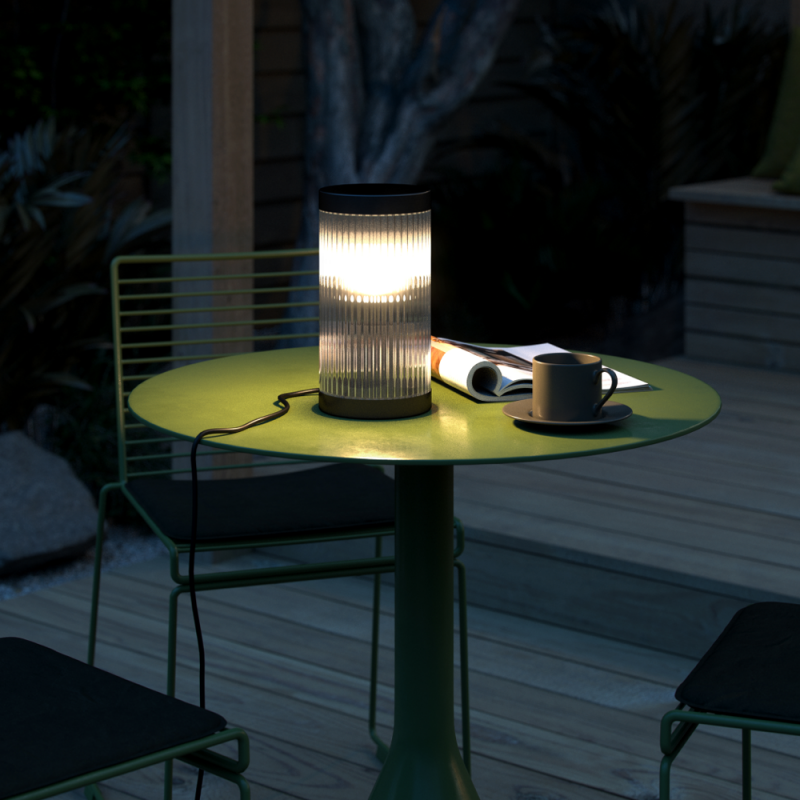 Nordlux Coupar moderne Tischlampe Schwarz Spritzwasser geschützt angenehmes Licht