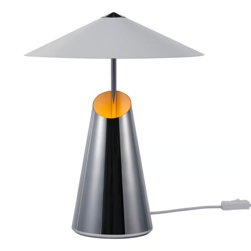 Nordlux Tischleuchte Taido Chrom E27 – moderne Designer-Tischleuchte von Anker Studio