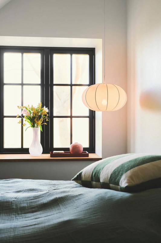 Nordlux E27 Pendelleuchte Weiß Ø40 cm Textil IP20 40W – moderne Stoff-Pendelleuchte