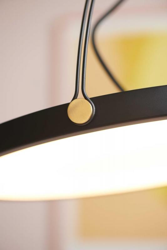 Halo Design Schwenkbare Pendelleuchte PIVOT Schwarz/Oxid aus Metall/Acryl Ø40cm