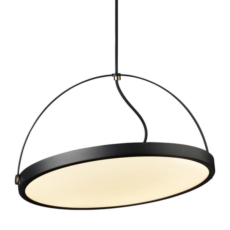 Halo Design Schwenkbare Pendelleuchte PIVOT Schwarz/Oxid aus Metall/Acryl Ø40cm