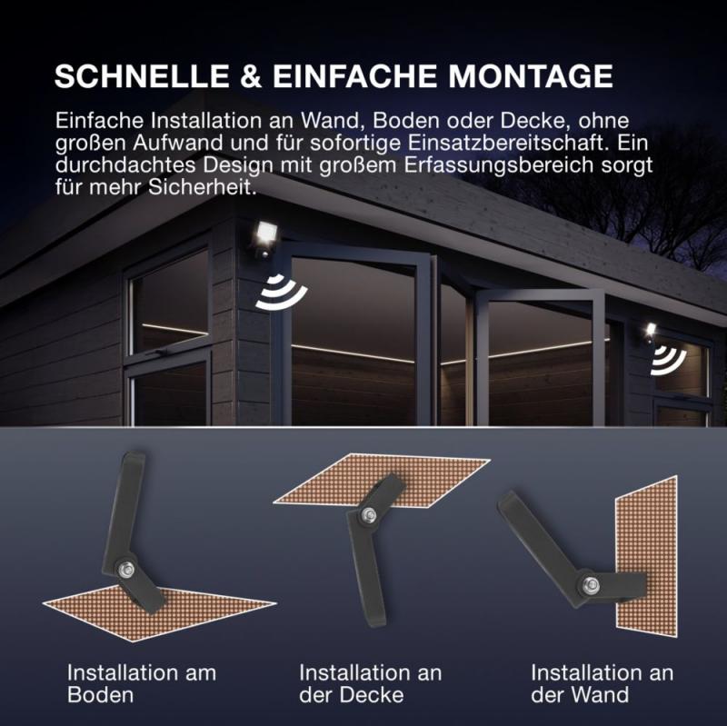 Osram Endura LED Fluter mit Sensor 20W 3000K warmweißes Licht IP44 weiss