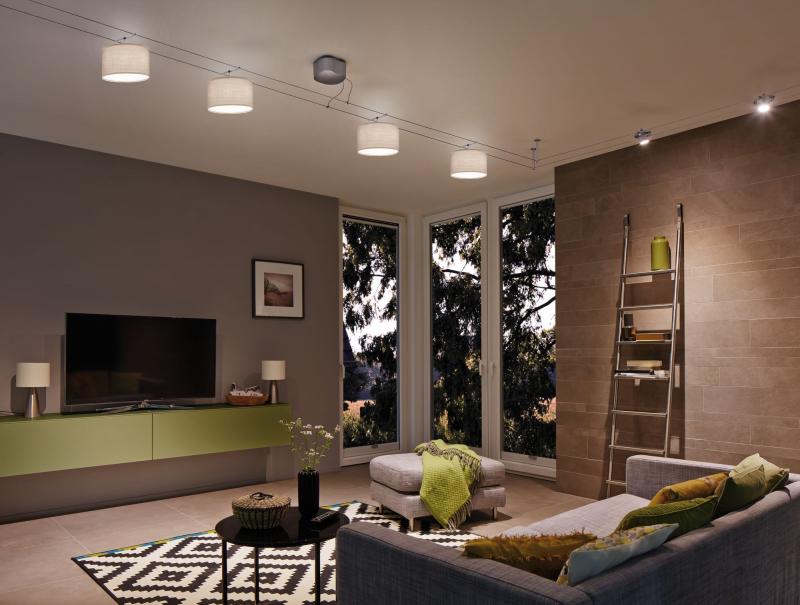 Aktion: Nur noch angezeigter Bestand verfügbar - Paulmann 60352 DecoSystems Schirm Tessa max 50W Hellgrau Stoff