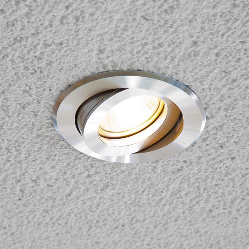EVN 608014 schwenkbare Deckeneinbauleuchte Aluminium 12 V AC/DC max. 50 W ohne Fassung Einbaudurchmesser 68 mm