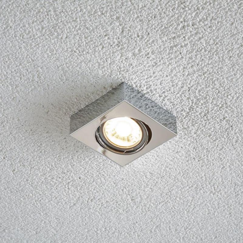 EVN Decken-Einbaustrahler für GU5.3 Leuchtmittel quad. schwenkbar chrom IP20 12V EinbauØ68