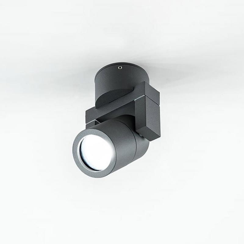 EVN Maskuliner Deckenstrahler für GU10 Leuchtmittel dreh- und schwenkbar rund anthrazit IP54 - feuchtraumgeeignet