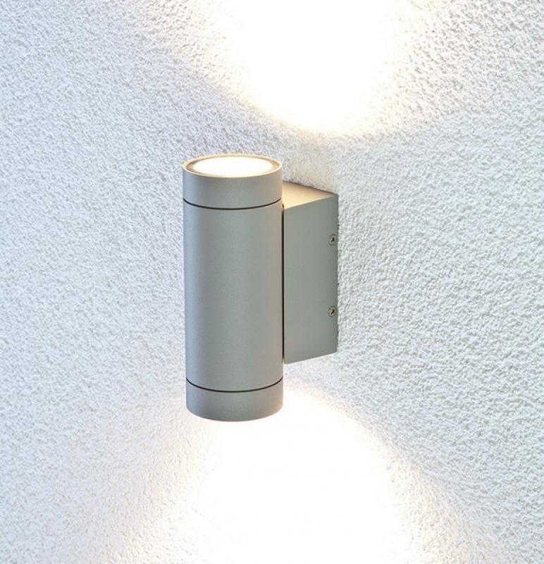 EVN 2-flammig graue Außenwandleuchte up&down IP54