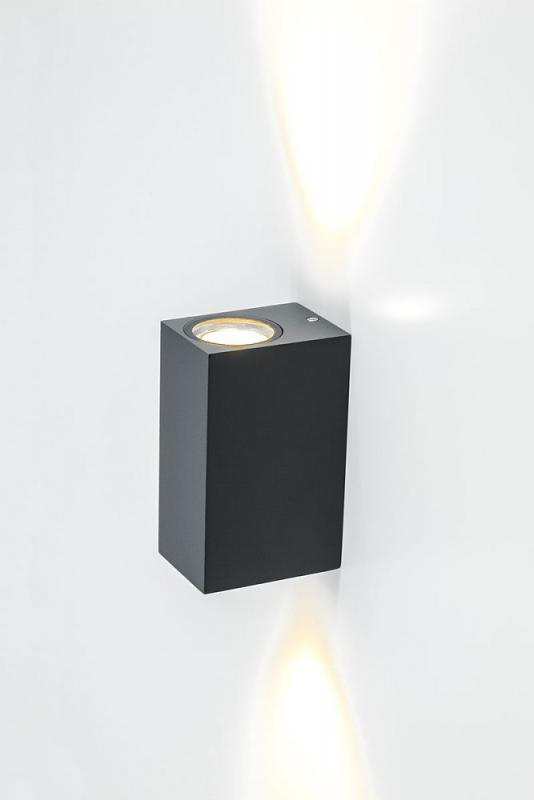 EVN rechteckige Wandleuchte anthrazit IP44 up&down Licht