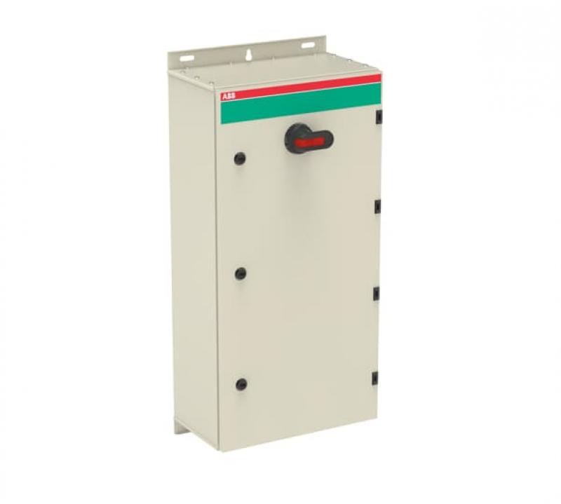 ABB OT250KAUC3TZ Sicherheitsschalter im Stahlblechgehäuse 3-polig 132 kW 400 V mit schwarzem Griff, IP65 Einführung unten