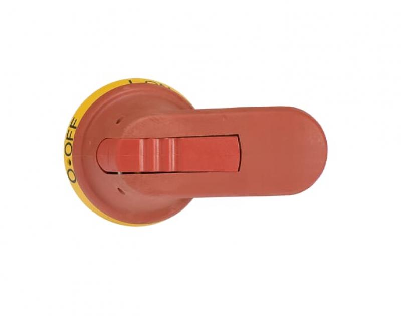 ABB OHY80J6 Pistolengriff rot-gelb 80 mm Wellen-ø 6 mm IP65 Beschriftung I-0/ON-OFF