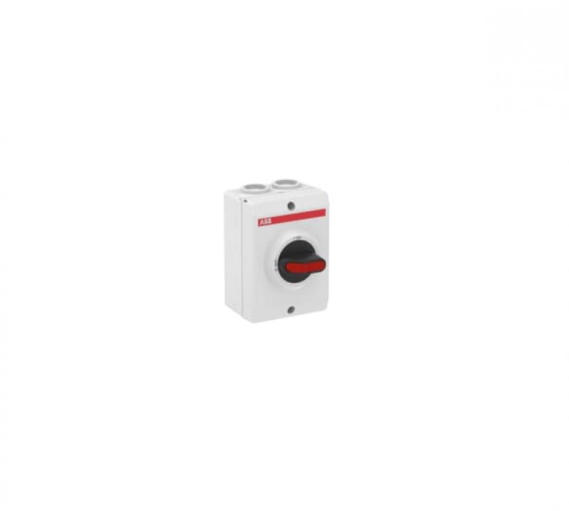 ABB OTP16HT3M1 Sicherheitsschalter im Kunststoffgehäuse 3-polig 7,5 kW 400 V mit schwarzem Griff, IP65 Einführung oben und unten
