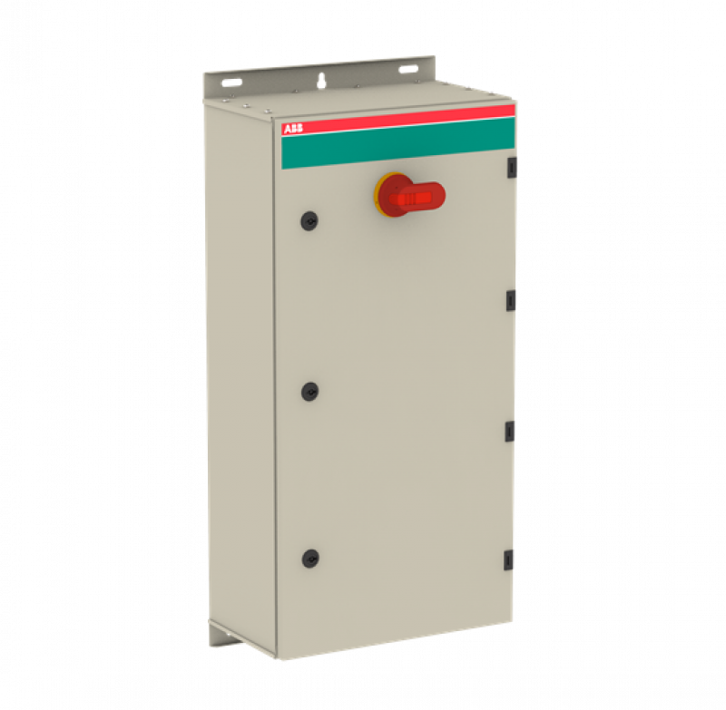 ABB OT315KAUC3AZ Sicherheitsschalter im Stahlblechgehäuse 3-polig 160 kW 400 V mit rot-gelbem Griff, IP65 Einführung unten