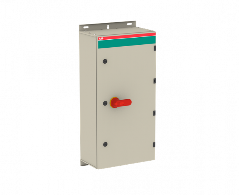 ABB OT630KBUC3AZ Sicherheitsschalter im Stahlblechgehäuse 3-polig 315 kW 400 V mit rot-gelbem Griff, IP65 Einführung unten