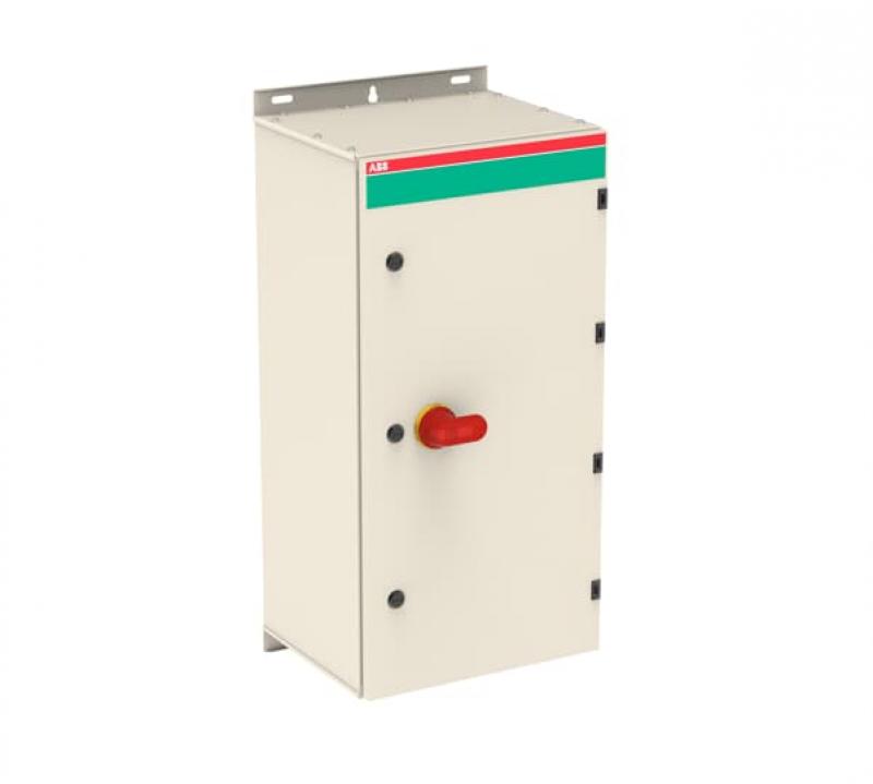 ABB OT630KBUR3AZ Sicherheitsschalter im Stahlblechgehäuse 3-polig 315 kW 400 V mit rot-gelbem Griff, IP65 Einführung unten