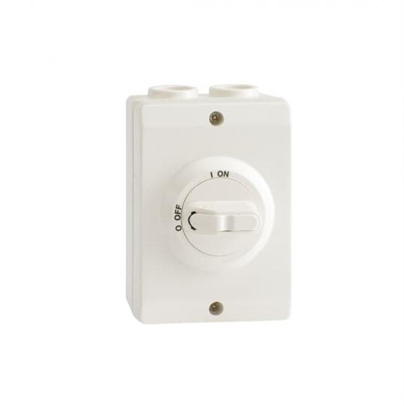 ABB OTP16H3M251 Sicherheitsschalter im Kunststoffgehäuse 3-polig 7,5 kW 400 V mit weißem Griff IP65 Einführung oben und unten