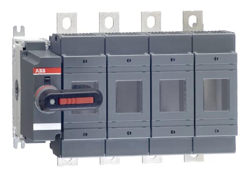 ABB OS250D04N2K Lasttrennschalter für Sicherungen 4-polig 250 A, mit direkt montiertem Griff ungesich. Neutralleiter (rechts)
