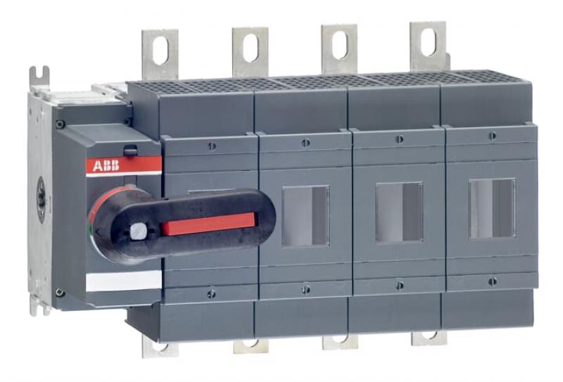 ABB OS400B04N2K Lasttrennschalter für Sicherungen 4-polig 400 A, mit direkt montiertem Griff ungesich. Neutralleiter rechts BS-Typ