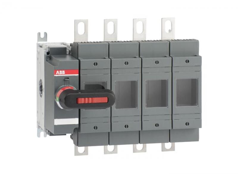 ABB OS200D04N2K Lasttrennschalter für Sicherungen 4-polig 200 A, mit direkt montiertem Griff ungesich. Neutralleiter (rechts)