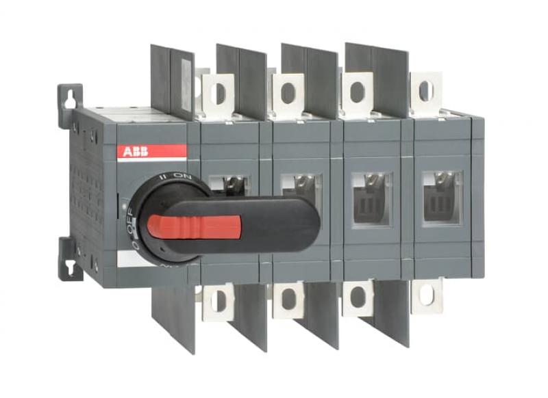 ABB OT400U04CP Lastumschalter 4-polig 400 A, mit Griff und Welle offene Umschaltung I-0-II/ UL/CSA