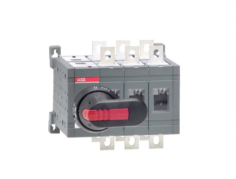 ABB OT200E03CP Lastumschalter 3-polig 200 A, mit Griff und Welle offene Umschaltung I-0-II