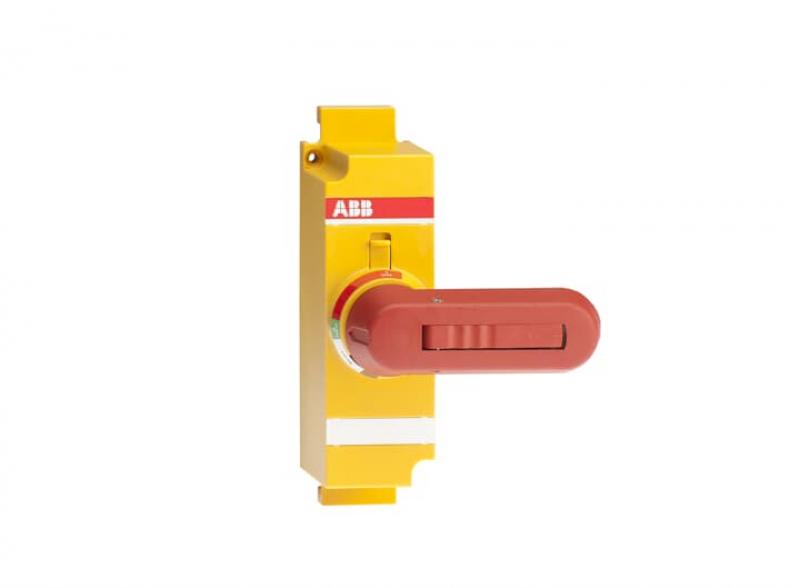 ABB OSVY200BK Direktgriff rot-gelb 65 mm inklusiv Welle und Abdeckung Beschriftung Test-0 OFF-1 ON