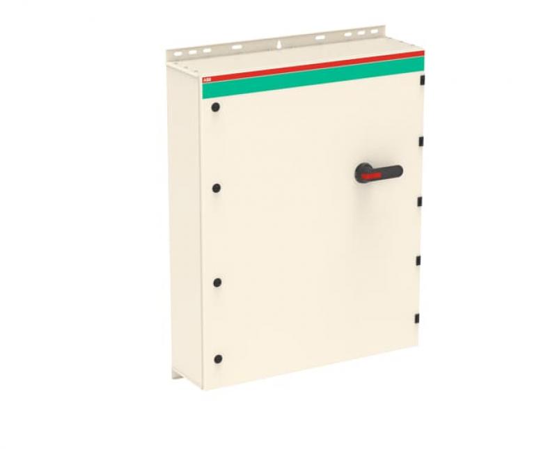 ABB OT800EUUR3TZ EMV-Sicherheitsschalter im Stahlblechgehäuse 3-polig 400 kW 400 V mit schwarzem Griff, IP65 Einführung unten