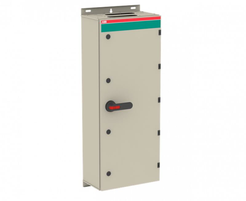 ABB OT800ELCC4TZ Sicherheitsschalter im Stahlblechgehäuse 4-polig 400 kW 400 V mit schwarzem Griff, IP65 Einführung oben und unten