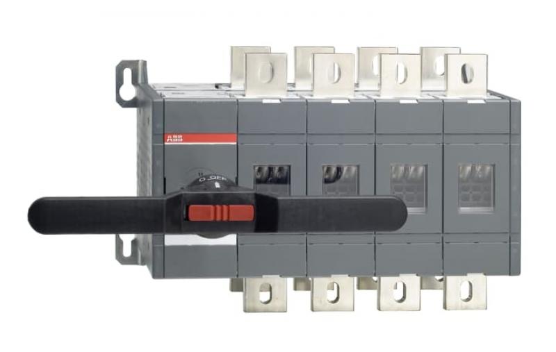 ABB OT1000E04CP Lastumschalter 4-polig 1000 A, mit Griff und Welle offene Umschaltung I-0-II