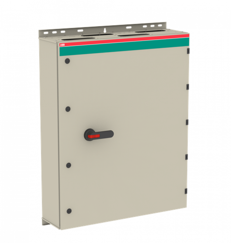 ABB OT1250ELCC3TZ Sicherheitsschalter im Stahlblechgehäuse 3-polig 710 kW 400 V mit schwarzem Griff, IP65 Einführung oben und unten