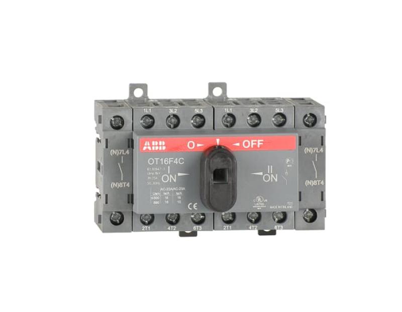 ABB OT16F4C Lastumschalter 4-polig 16A mit schwarzem Knebelgriff I-0-II