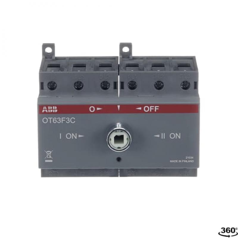 ABB OT63F3C Lastumschalter 3-polig 63 A, ohne Griff und Welle I-0-II
