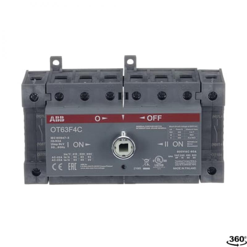 ABB OT63F4C Lastumschalter 4-polig 63 A, ohne Griff und Welle I-0-II