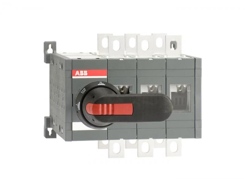 ABB OT400E03CLP Lastumschalter ohne 0 Position 3-polig 400 A, mit Griff und Welle schnelle Umschaltung I-I+II-II