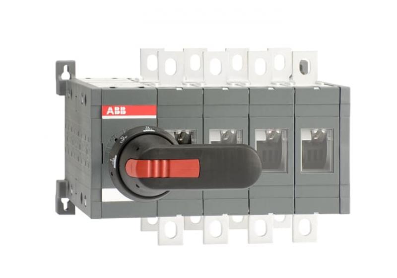 ABB OT400E04CFP Lastumschalter 4-polig 400 A, mit Griff und Welle schnelle Umschaltung I-0-II