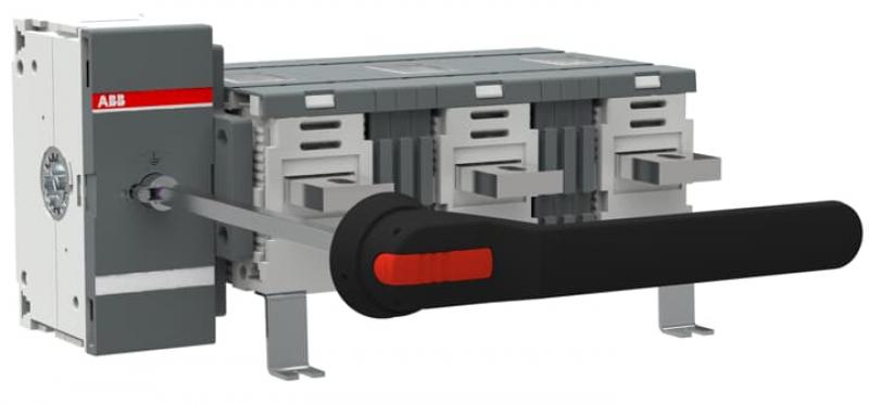 ABB OT1250EM03W4P Erdungsschalter 3-polig mit Griff und Welle/großer Phasenabstand Mech. 90° gedreht Icw/1 Schließer 50 kA, Icm 110 kA