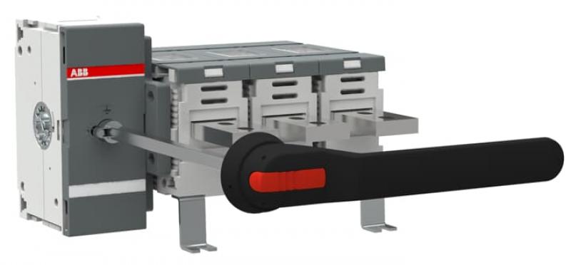 ABB OT1600EM03P Erdungsschalter 3-polig mit Griff und Welle Mech. 90° gedreht Icw/1 Schließer 50 kA, Icm 110 kA