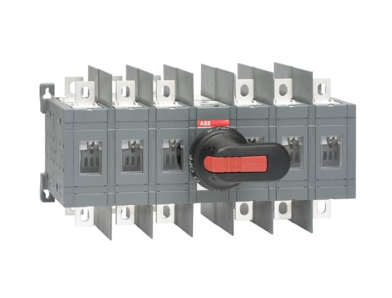 ABB OT200E33WCP Lastumschalter 6-polig 200 A, mit Griff und Welle/offene Umschalt. I-0-II/großer Phasenabstand